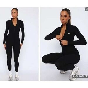 White Fox Active Pregress One Piece Jumpsuit Black Long Sleeve Size‎ Medium
